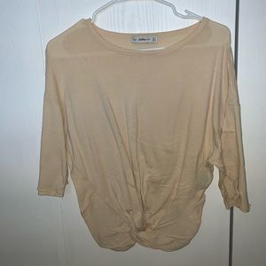 Zara Knotted Shirt Beige